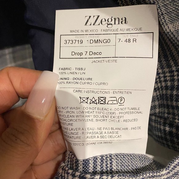 Z ZEGNA Blazer Slim Fit 38R Navy/Gray - Picture 2 of 2